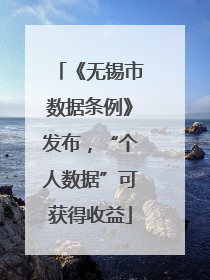 《无锡市数据条例》发布，“个人数据”可获得收益