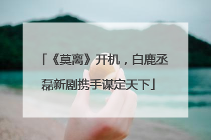 《莫离》开机，白鹿丞磊新剧携手谋定天下