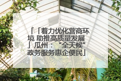 「着力优化营商环境 助推高质量发展」瓜州：“全天候”政务服务惠企便民