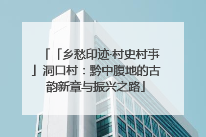 「乡愁印迹·村史村事」洞口村：黔中腹地的古韵新章与振兴之路