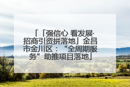 「强信心 看发展·招商引资拼落地」金昌市金川区：“全周期服务”助推项目落地