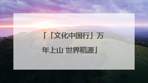 「文化中国行」万年上山 世界稻源
