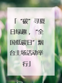 “碳”寻夏日绿趣，“全国低碳日”烟台主场活动举行