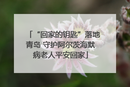 “回家的钥匙”落地青岛 守护阿尔茨海默病老人平安回家