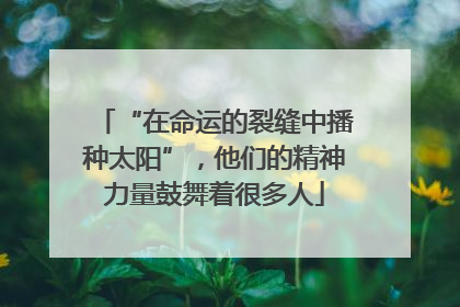 “在命运的裂缝中播种太阳”，他们的精神力量鼓舞着很多人