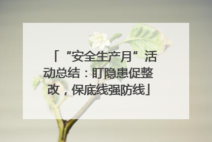 “安全生产月”活动总结：盯隐患促整改，保底线强防线