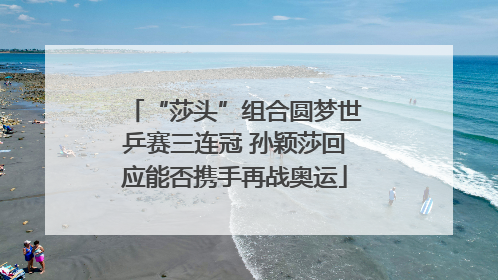 “莎头”组合圆梦世乒赛三连冠 孙颖莎回应能否携手再战奥运