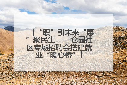 “职”引未来“惠”聚民生——仓园社区专场招聘会搭建就业“暖心桥”