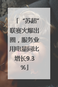 “苏超”联赛火爆出圈，服务业用电量同比增长9.3%