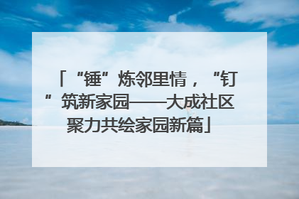 “锤”炼邻里情，“钉”筑新家园——大成社区聚力共绘家园新篇