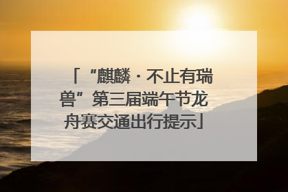 “麒麟・不止有瑞兽”第三届端午节龙舟赛交通出行提示
