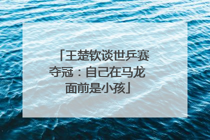 王楚钦谈世乒赛夺冠：自己在马龙面前是小孩