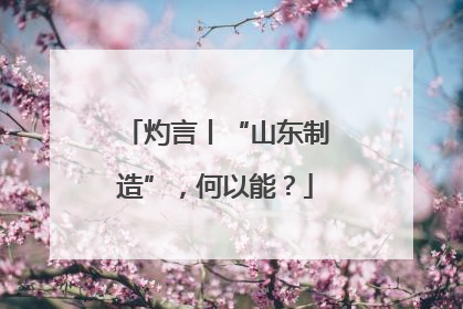 灼言丨“山东制造”，何以能？