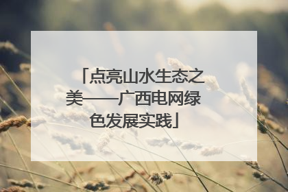 点亮山水生态之美——广西电网绿色发展实践
