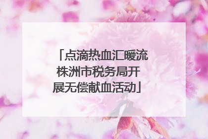点滴热血汇暖流 株洲市税务局开展无偿献血活动