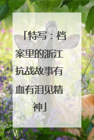 特写：档案里的浙江抗战故事有血有泪见精神