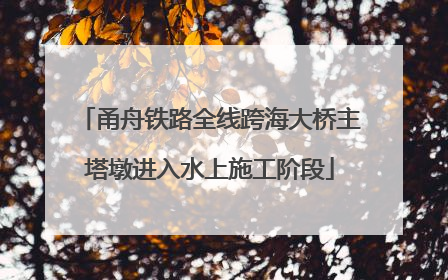 甬舟铁路全线跨海大桥主塔墩进入水上施工阶段