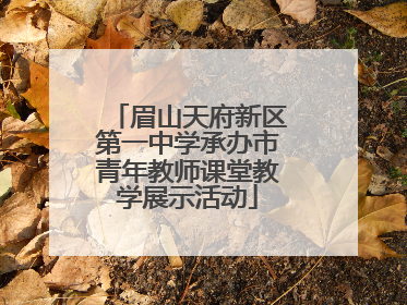 眉山天府新区第一中学承办市青年教师课堂教学展示活动