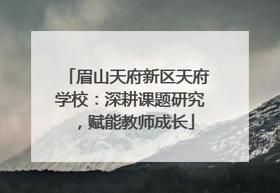 眉山天府新区天府学校：深耕课题研究，赋能教师成长