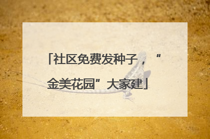 社区免费发种子，“金美花园”大家建