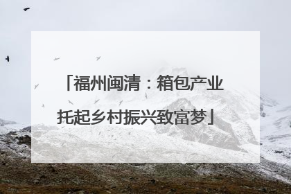 福州闽清：箱包产业托起乡村振兴致富梦