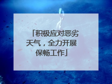 积极应对恶劣天气，全力开展保畅工作