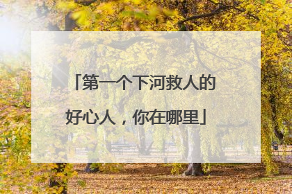 第一个下河救人的好心人，你在哪里