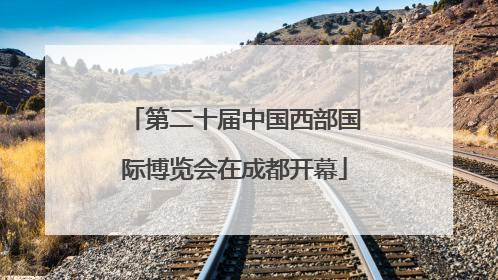 第二十届中国西部国际博览会在成都开幕