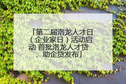 第二届洛龙人才日（企业家日）活动启动 首批洛龙人才贷、助企贷发布