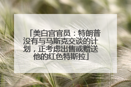 美白宫官员：特朗普没有与马斯克交谈的计划，正考虑出售或赠送他的红色特斯拉