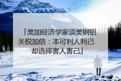 美加经济学家谈美钢铝关税加倍：本可利人利己 却选择害人害己