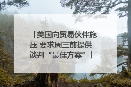 美国向贸易伙伴施压 要求周三前提供谈判“最佳方案”