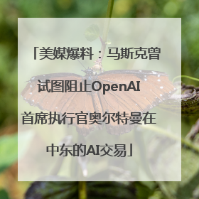 美媒爆料：马斯克曾试图阻止OpenAI首席执行官奥尔特曼在中东的AI交易
