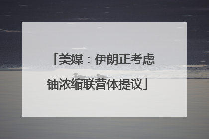 美媒：伊朗正考虑铀浓缩联营体提议