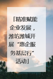 精准赋能企业发展，潍坊潍城开展“惠企服务基层行”活动