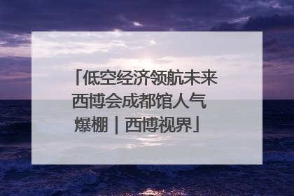 低空经济领航未来 西博会成都馆人气爆棚｜西博视界