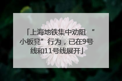 上海地铁集中劝阻 “小板凳”行为，已在9号线和11号线展开