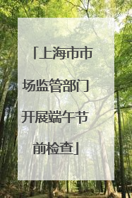 上海市市场监管部门开展端午节前检查