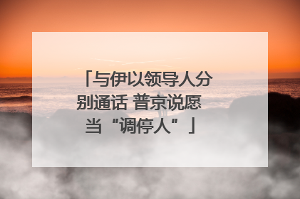 与伊以领导人分别通话 普京说愿当“调停人”