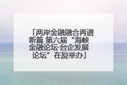 两岸金融融合再谱新篇 第六届“海峡金融论坛·台企发展论坛”在厦举办