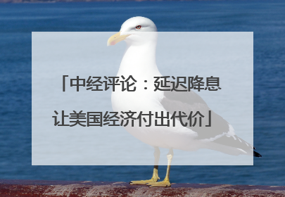 中经评论：延迟降息让美国经济付出代价