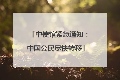 中使馆紧急通知：中国公民尽快转移