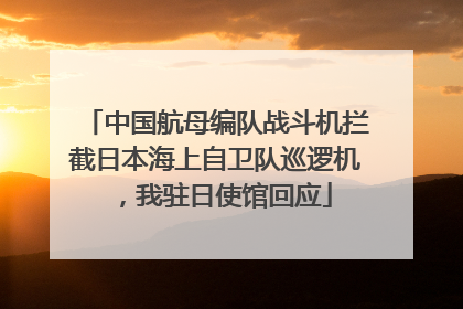 中国航母编队战斗机拦截日本海上自卫队巡逻机，我驻日使馆回应