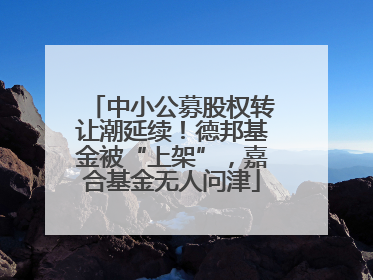 中小公募股权转让潮延续！德邦基金被“上架”，嘉合基金无人问津
