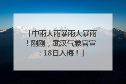 中雨大雨暴雨大暴雨！刚刚，武汉气象官宣：18日入梅！