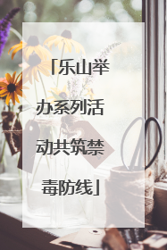 乐山举办系列活动共筑禁毒防线