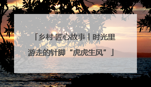 乡村·匠心故事丨时光里游走的针脚“虎虎生风”