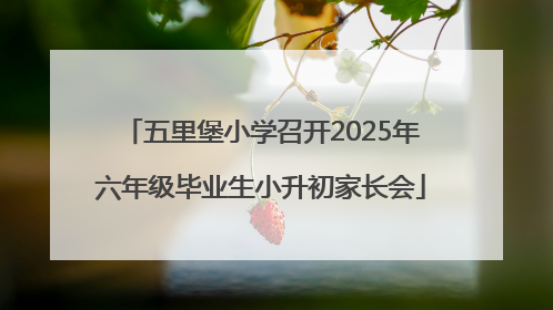 五里堡小学召开2025年六年级毕业生小升初家长会