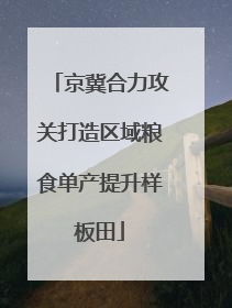 京冀合力攻关打造区域粮食单产提升样板田