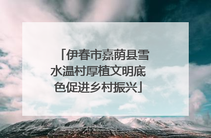 伊春市嘉荫县雪水温村厚植文明底色促进乡村振兴
